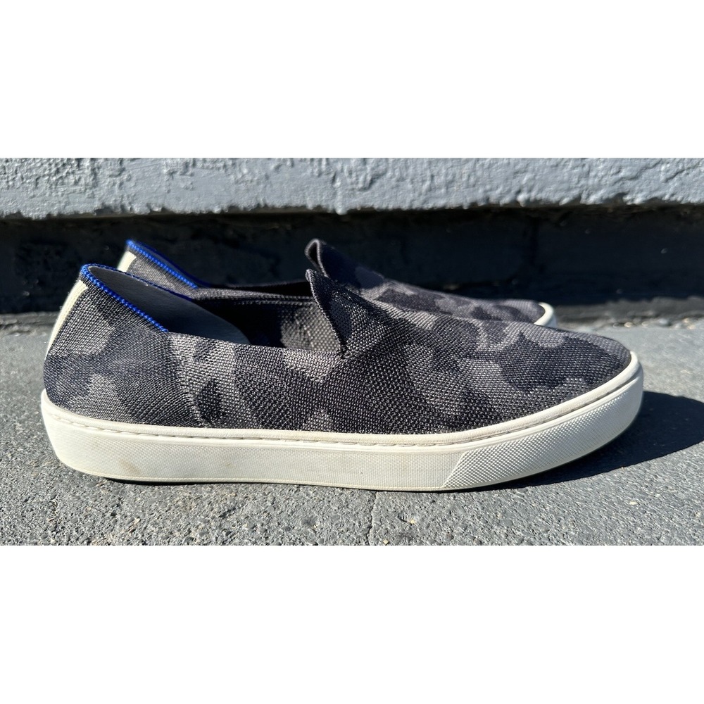 Rothy's The Original Women's Sz 9.5 Knit Round Toe Slip On Sneakers Black Camo